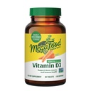 Mega Food ויטמין D3 1000 IU (25 mcg) - תוספי ויטמין D עם מזון אמיתי, תמיכה בשומן, תמיכה עצמות, שיניים ושרירים, Vegetarian, Gluten-Free, non-GMO, כשר - 60 טבליות, 60 לשרתים, 60 לשרתים.