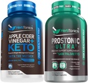 Herbtonics Apple Cider Vinegar כמוסות פלוס Keto BHB | Fat Burner & Weight Loss Supplement for Women & Men - Prostate Support for Men's Health; with Saw Palmetto Beta Sitosterol