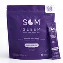 Som Sleep, Calm Sleep Aid אבקת משקאות Mix, 3 מ"ג מלטונין, מגנזיום, ויטמין B6, L-theanine & GABA - טבעוני, Zero Sugar, Keto Friendly - Cherry, 30Pack