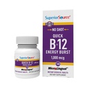 מקור גבוה No Shot Quick Energy Burst B-12 1000 mcg - Premium Nervous System Support Supplement - Non-GMO & Gluten-Free - 100 טבליות של microLingual Instant Dissolve