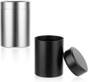 2pcs Portable Metal PillPSKer, Round Daily Pill Box Holder Pocket Small Pill Case Medicine מארגנת את הוויטמינים בבקבוקי בקבוק המכילה עבור נסיעות שמן דגים בחוץ (Black+Silver)