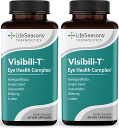 Visibili-T - תוסף ויטמין לתמיכה ב- Eye Health & Vision - Carrot Root, Chromium, Bilberry, Genekgo Biloba, Grape Seed Extracte, Lycopene, ויטמין A, Lutein & Zeaxanthin - 60 קפסולות (Pack of 2)