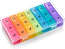 מארגנת גלולות שבועיות - 3Times-a-Day Pill Box - גדול פלסטיק Dispenser עם 7-Daily Morning Noon & Night השוואתיות עבור גלולות, תוספים, שמן דגים ווויטמינים
