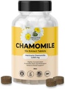 בוטיקים אורגניים Chamomile Extract Tablets - Matricaria Chamomilla Plant מבוסס תוסף - 10x Extract 2000 MG כל אחד - מקדם הירגעות - 30 טבליות
