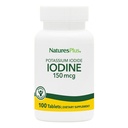 NaturesPlus Potassium Iodide - 150 mcg, 100 טבליות טבעוניות - תוסף תמיכה Thyroid, תומך בריאות הנשימה - Vegetarian, Gluten חינם - 100 משרתים