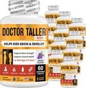 Nu Best Doctor Taller Kids with Multivitamins, Multimineral, Calcium Chewable Tablets, Calcium תוסף לילדים בגילאי 2 עד 9 - Grape Flavor - מסייע לילדים בריאים - 12 Pack