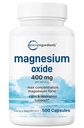 Magnesium Oxide 400 מ"ג, 500 קפסולות | טופס יסוד עבור Max Concentration | תמיכה Calm, שריר ועצב בריאות