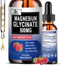 Magnesium Glycinate 500 מ"ג, מגנזיום נוזלי Glycinate טיפות 6X גבוה Absorption עבור העצם, שינה, Cramps & Immune תמיכה, טבעוני, non-GMO, Gluten-Free | 30 משרתים