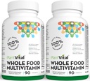 Plantvital Whole Food Multivitamin - Multivitamins עם 42 Superfoods Raw Veggies פירות אנרגיה כדור הארץ פירות ו Veggies טהור פירות וירקות תוספי מזון - 180 טבליות
