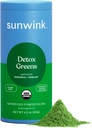Sunwink Detox אבקת ירוק - אורגני ירקות סופר אבקה עבור Debloat - Super Greens אבקת w / Celery, Dandelion, Spirulina - Daily Greens אבקת עבור Gentle Detox - 4.2 oz לשרתים (20).