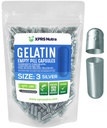 XPRS Nutra Size 3 קפסולות ריקות - 100 הרוזן ריק Gelatin קפסולות - Pills DIY כמוסות מילוי - Pure Bovine Pill Gel Caps for Do-It-Yourself Supplements (Silver)
