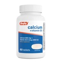 רוגבי Calcium 600 מ"ג טבליות עם ויטמין D3 200IU (5 mcg) - Gluten-Free Daily ויטמין D Dietary תוסף לבריאות העצם ו- Calcium Absorption, 60 Count (1 Pack)
