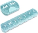 2 Pack (Weekly & Daily), 2 פעמים ביום (AM/PM) + 7 ימים גלולות מארגנת, ויטמין Planner, גדול גלולת גלולת גלולות, תיק נסיעות עבור תרופות / ויטמונים / שמן כפול, Blue Blue Blue Blue Phoneplements, Blue Blue Blue Planner, Small Capacity Pill Box Set, נסיעות