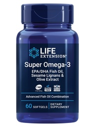 Life Extension Super אומגה 3 EPA / DHA שמן דגים, Sesame Lignans & אוליבץ - בריאות הלב, בריאות המוח, Inflammation Health Support, Cholesterol Health Support, Gluten-Free, non-GMO, 60 Softgels