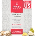 D'AO Labs Immunity Support - Immunity Boost - Effervescent Immunity Supportאבק - יו פינג פנג סן צמח סיני מסורתי - אבקה עשירה עם Pear-Ginger Flavor - 15 משרתים בודדים