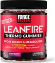 כוח גורם LeanFire Thermo Gummies עם B12 ויטמינים, Caffeine, קפה ירוק Bean, Boost Energy, Metabolism, Endurance, Stamina, מוטיבציה, מיקוד וביצועים, טרום עבודה חניכיים, 120 מסטיקנים