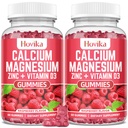 Calcium Magnesium Zinc Gummies with Potassium ויטמין C, B6, D3, K2 - Calcium for Women & Men - Calcium Magnesium Zinc ויטמין Multi עבור עצמות, שרירים, שיניים, Calm, Mood - 2 Pack - 60 Cts