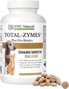 NWC Naturals Total-Zymes Plus Vegetarian Digestive Enzy for Dogs & Cats, תומך במערכת בריאות של Tract & Immune, Advanced Probiotics & Prebiotics - 100 טבליות Chewable