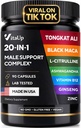 Tongkat Ali for Men 20 ב 1 עם Astragalus - ארה"ב Made Mens תוסף מורכב עם Black Maca Root, L-Arginine, גינזנג, Calcium, Astragalus for Normal Power & Endurance Support - 90 Caps Caps Caps Rootsance