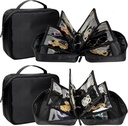 2 PCS Travel Jeweler Cases, תכשיטים קטנים עם Clear Zipper Velvet Pouches עבור נסיעות