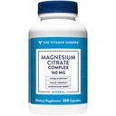 ויטמין Shoppe Magnesium Citrate Complex 160MG, תוספי מינרלים התומכים עצמות, שיניים ואנרגיה ייצור (300 קפסולות)