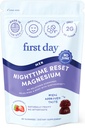 First Day Men's Nighttime איפוס Calming Magnesium Gummies - Sleep Aids Restful Rest, Balanced Mood & Energy - תוספת עם Magnesium Citrate, L-theanine & No Melatonin - 30 יום אספקה