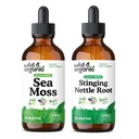 Wild & Organic Sea Mos Tincture 4 fl oz & Sting Nettle Root Tincture 4