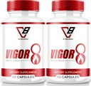 NutraRize (2 Pack) Vigor 8 עבור גברים, Vigor 8 גלולות זכר Enhancing פורמולה, Vigor שמונה קפסולות תוספת מבחן Boost, ויגורו8 Sta Booster ביקורות Hory Goat Weedטונגkat Ali (120 קפסולות)