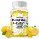 Magnesium Glycinate Gummies 2500mg - סוכר חינם Magnesium Potassium תוספת עם ויטמין D, B6, CoQ10 עבור Calm Mood & Sleep Support - 90 חניכיים לימון