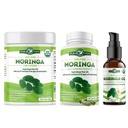PURA VIDA MOgreA אבקה 8 oz כמוסות (120 Count) ושמן מורנגה אורגני (2fl oz)