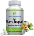 תמיכה עצבית - Advanced Nerve Relief with Alpha Lipoic Acid 650 מ"ג - ויטמינים עצביים עבור Ease of Hands, Legs ו- Foot Aches - 60 קפסולות / 30 יום אספקה