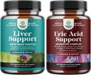 Bundle of Liver Cleanse Detox & Fix - Silymarin Milk Thistle with Dandelion Root & Artichoke Extract and Green Coffee Bean Extractse & Detox - Turmeric Tart Cherry & Celery Seed Seed