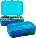 גלולת גלולת גלולות - (Pack of 2) Portable 6 Compartment Daily Travel Medicineתזכורתer Box for your Pills, תרופות, תוספי מזון, ויטמינים ושמן דגים, Blue