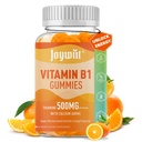 ויטמין B1 מסטיקנים 500 מ"ג, תוסף Chewable Thiamine B1 למבוגרים, עם 600 מ"ג Calcium Citrate, תמיכה מערכת Nervous, טבעוני, כתום טבעי