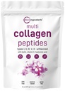 Micro Ingredients Multi Collagen Peptides אבקה, 8oz | Type I, II, III, V, X + Biotin, ויטמין C & Hyaluronic Acid | Unflaved | תומך שיער, עור ובריאות משותפת | Keto, Non-GMOtin, ויטמין C & Hyaluronic Acid