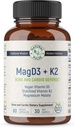 מגנזיום Malate + ויטמין D3 + Stabilized ויטמין K2, תוסף תמיכה מלא לאנרגיה סלולרית, Cardiovascular, Immune ו- Metabolic Health &עצמות העצם, 90 Veggie Caps
