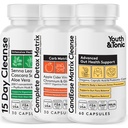 CandEase Matrix Pills & Voice Cleanser & Complete Detox Matrix Fast Kit Bundle 3pk | Caprylic Acid Oregano Protease & Cellulase Enmes Laxatives ACV Chromium & 100 CFU / ggive Probiotics פרוביוטיקה
