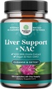 Liver Support NAC Supplement with Milk Thistle for Liver Cleanse Detox & Repair - N Acetyl Cysteine Supplement Liver Cleanse with Antioxidants, Turmeric, Choline, Dandelion & L-Glutathione - 120 Count