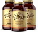 Solgar Calcium Magnesium Citrate, 250 טבליות (Pack of 3) - תמיכה עצמות בריאות ושיניים - תמיכה מערכת מערכת Musculoskeletal & Nervous - Highly Absorbable - non-GMO ו טבעוני - 150 משרתים מלאים