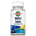 KAL Methyl Folate 1000 mcg, 5-MTHF Active Form, תוסף Folic Acid, Heart Health, Prenatal, Mood ו- Brain Support, Vegetarian, Natural Lemon ActivMelt, 60 ימים ערבות, 60 משרת, 60 טבליות מיקרו
