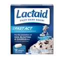 Lactaid Fast Act Lactose Intolerance Caplets עם Lactase Enzyme כדי למנוע גז, Bloating & Diarrhea בשל Lactose Sרגישות, אידיאלי עבור נסיעות & על- The-Go, 12 חבילות של 1-Count