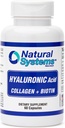Hyaluronic Acid Plus Collagen ו- Biotin 60 קפסולות על ידי מערכות טבעיות - Acido Hialuronico קפסולות עבור Absorption משופרת - Acid hydroulic Hyaluronic Acid תוספת עבור העור - עור חזק, שיער, ציפורניים, ריחות