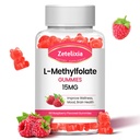 L-Methylfolate 15mg & Methyl B12 חניכיים, תוסף Folate לבריאות המוח, Mood & Immunity, DNA Synthesis & תיקון, סוכר חינם, טבעוני, Raspberry Flavor, 60 הרוזן