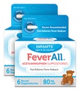 Feverall Baby Acetaminophen Suppositories 6 Rectal Suppositories 80 מ"ג כל כאב Reliever / Fever הפחתה. Paraben Free, no artificial Colors or other preservatives. 6-36 חודשים ערך 3 Pack