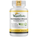 Vitality Multivitamins & מינרלים לנשים וגברים עם ויטמין חזק B12, D3 & K2. 180 טבעוני Multivitamin טבליות - 6 חודשים אספקה. ויטמינים עבור טבעונים וצמחונים