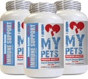 I Love My PETS LLC Immunity Dog Supplement - PET Immune Support - כלבים וחתולים - Booster - בריאות - תוספת חלב כלבים - 180 טיפולים (3 בקבוקים)