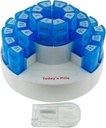 Deke Home - 31 יום חודשי גלולות מארגנת XL עם חיתוך גלולות, BPA-חינם, 4 פעמים ביום (AM PM), תיבת גלולת גלולה גדולה עבור מספר רב של דוס, השוואתי נשללת, Hard Case Travel Dispenser