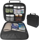 Medium Travel Pill bottleer, Medicine Bag, Carrier for Medicines and Medical Supplies - שחור (ללא תשלום)