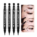 BINGBRUS Double-צדדי נוזל Stamp Eyeliner Pen, Face Stamps Makeup Extremely Black Waterהוכחה Slim Gel Felt High Black Pigment Liquid Eyeliner & Seal (שחור)