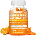 Magnesium Glycinate Gummies 1000 מ"ג, Absorption סוכר חינם Magnesium Potassium תוספת להרגעה, הקלה בלחץ, ותמיכה בשינה למבוגרים & ילדים - 90 תפוזים